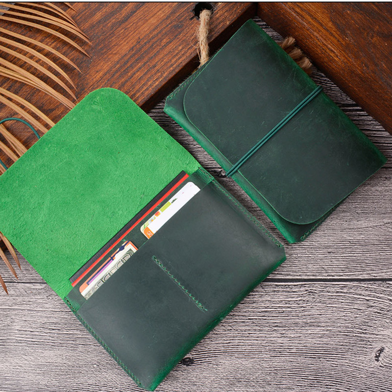 Bifold Leather Wallet - Handmade Top Layer Cowhide Leather Passport