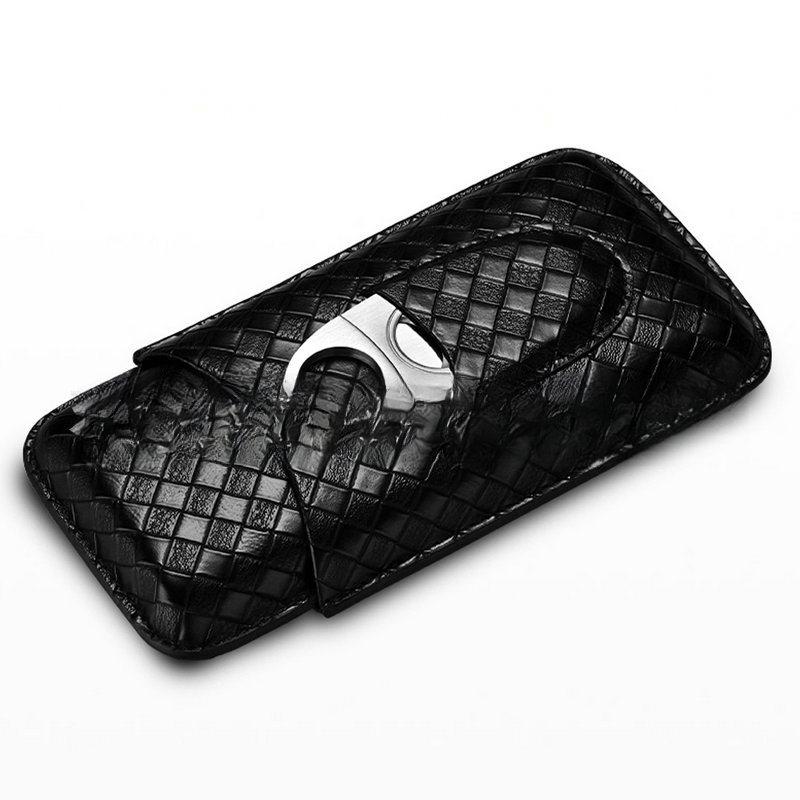 3 Pcs Leather Cigar Case Gift  - Cigar Cutter Set review and price