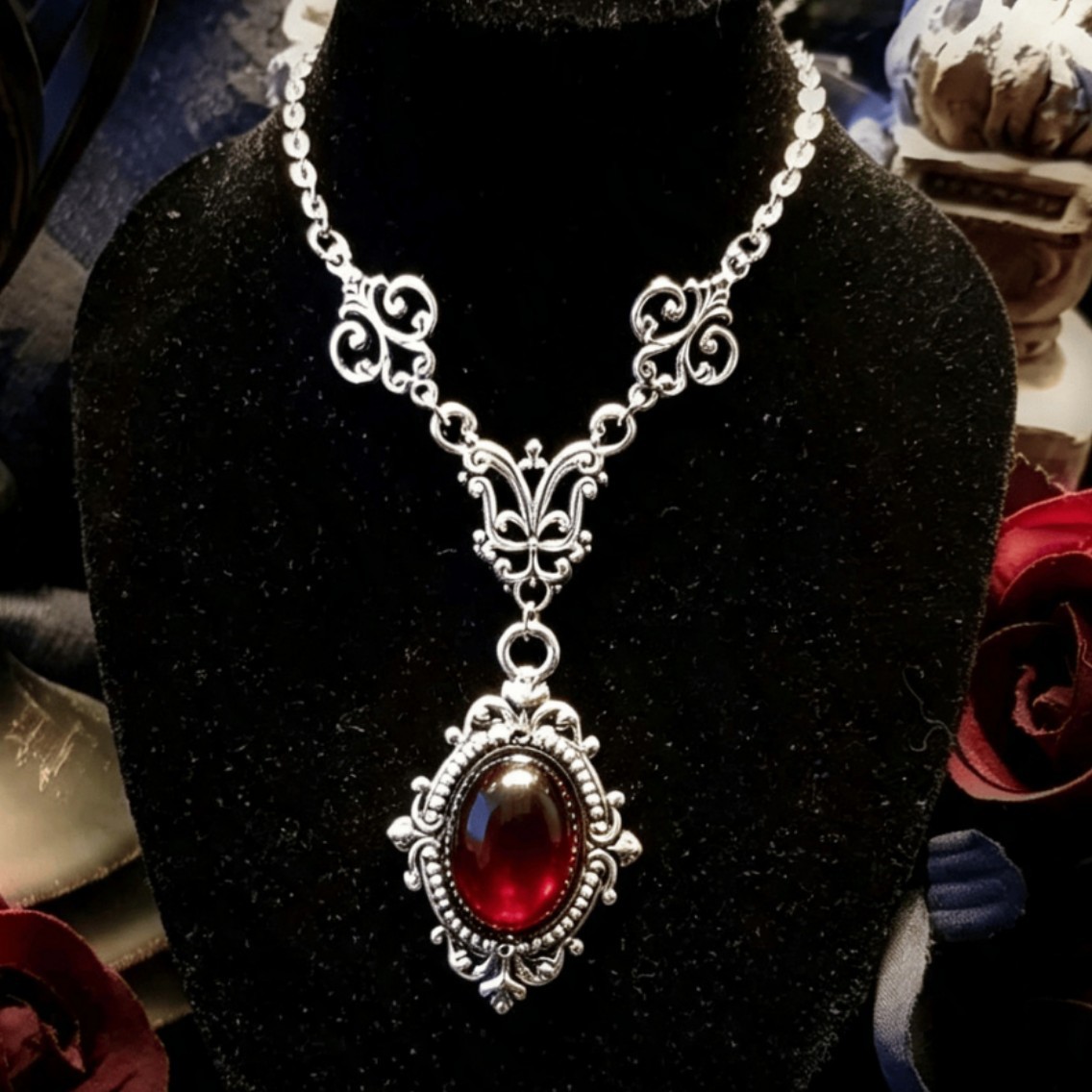 Vampire Cameo Necklace,Blood C - Men'S Victorian Accessories review and price