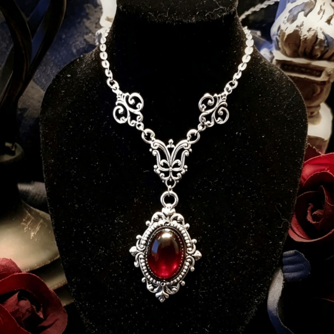 Vampire Cameo Necklace,Blood C - Men'S Victorian Accessories review and price