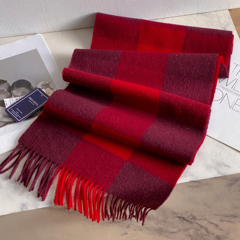 100% Wool Scarf Men Women Wint - Men Accessories For Neck review and price