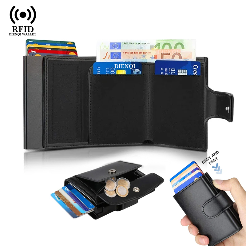 Metal Business Card Case Rfid  - Coin Holder Men review and price