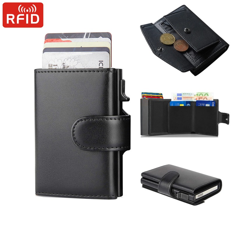 Metal Business Card Case Rfid  - Coin Holder Men review and price
