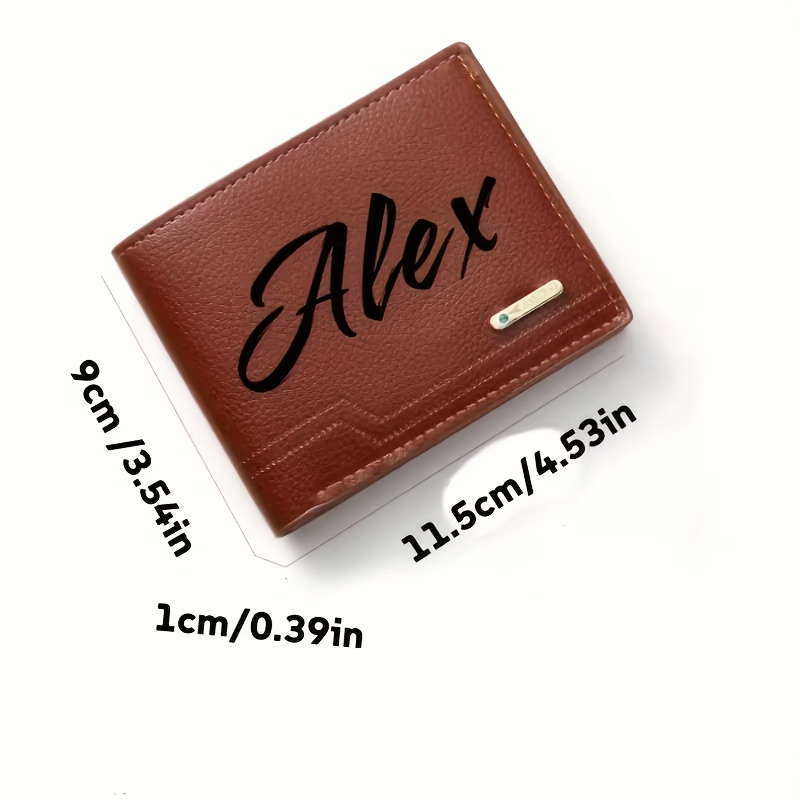 Customizable Text and Initials - Bifold Leather Wallet review and price
