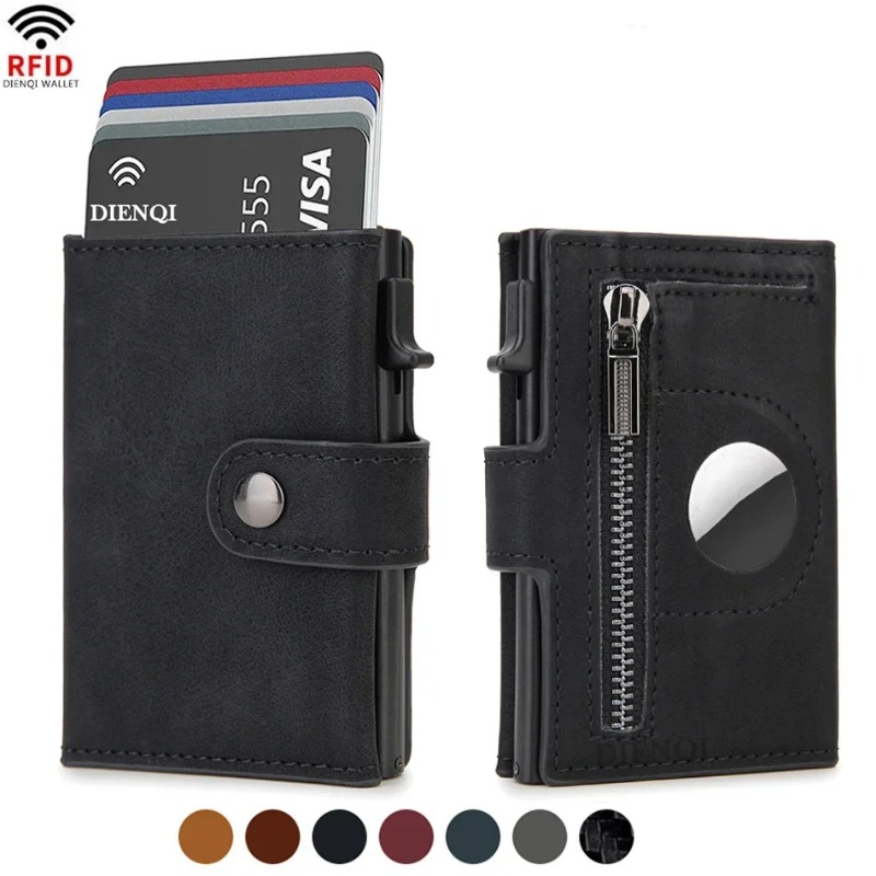 2PCS Vintage PU RFID Blocking  - Coin Holder Men review and price