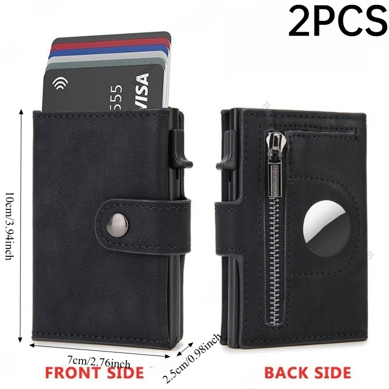 2PCS Vintage PU RFID Blocking  - Coin Holder Men review and price