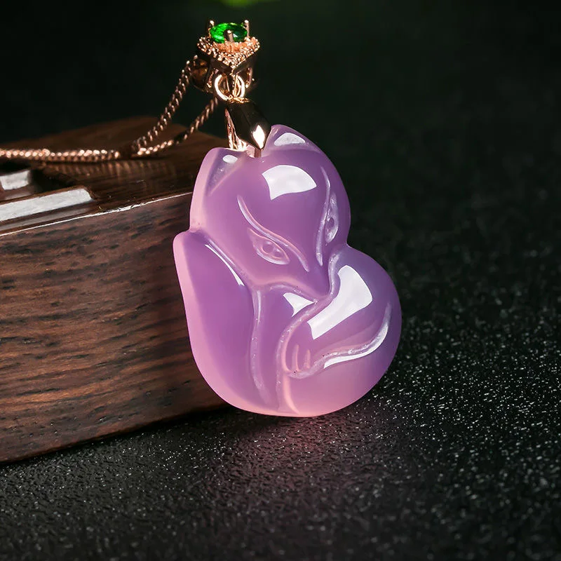 Natural Purple Agate Fox Penda - Men Accessories Hand review and price