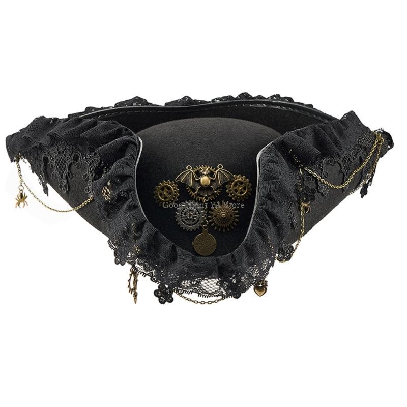 Lace Trim Bat Gear Pirate Hat  - Men'S Victorian Accessories review and price