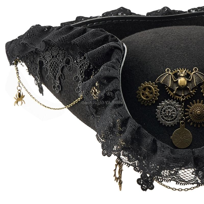 Lace Trim Bat Gear Pirate Hat  - Men'S Victorian Accessories review and price