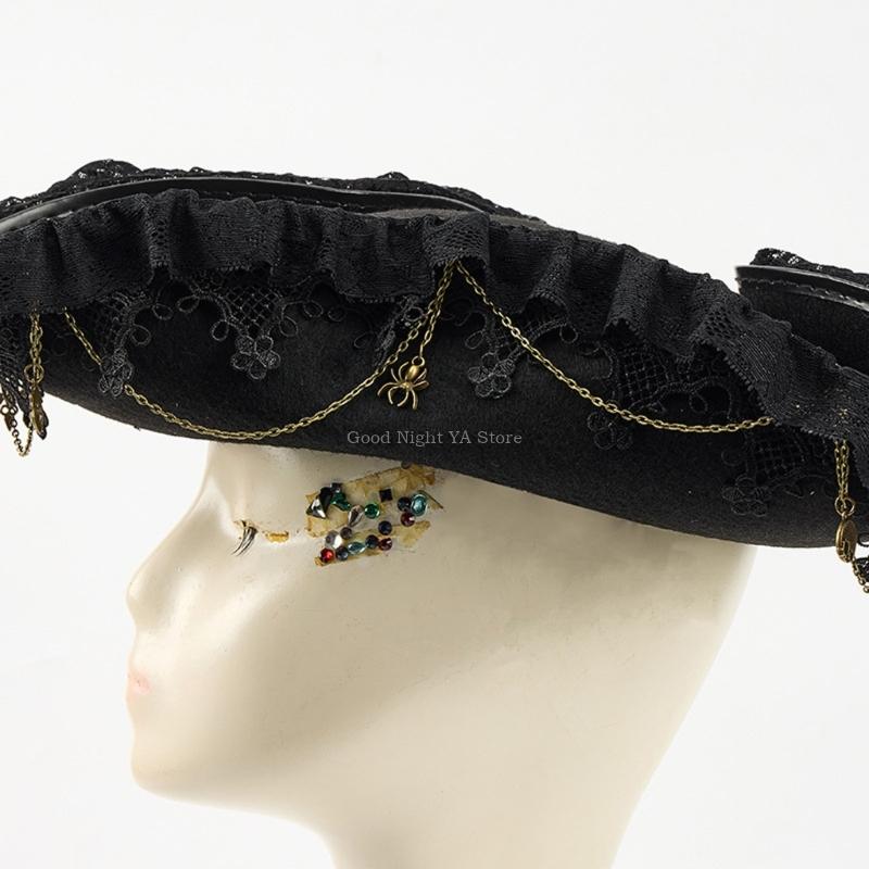 Lace Trim Bat Gear Pirate Hat  - Men'S Victorian Accessories review and price