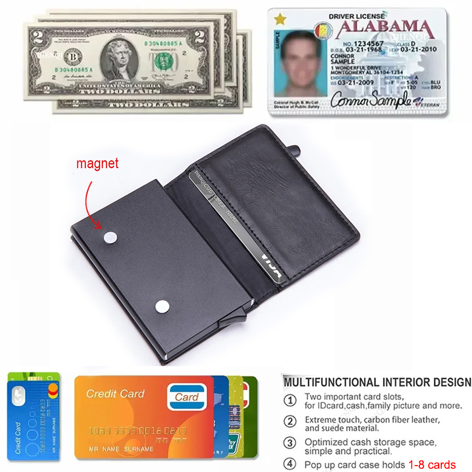RFID Blocking Card Wallet Magn - Coin Holder Men review and price
