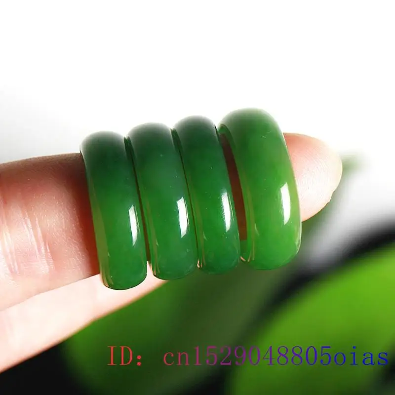 Natural Green Hetian Jade Ring - Men Accessories Hand review and price