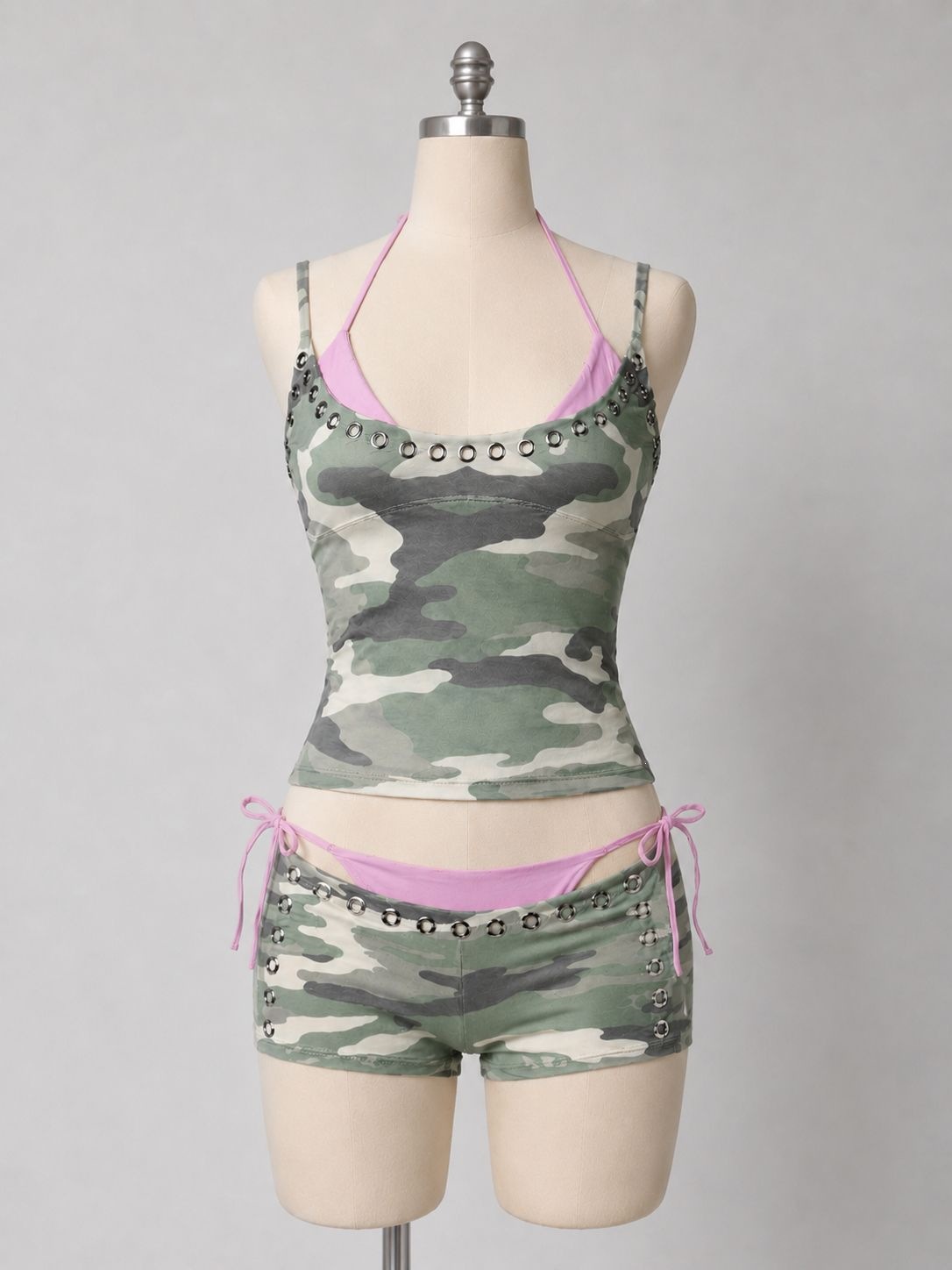 Y2K retro camouflage two-piece - Men Accessories For Neck review and price